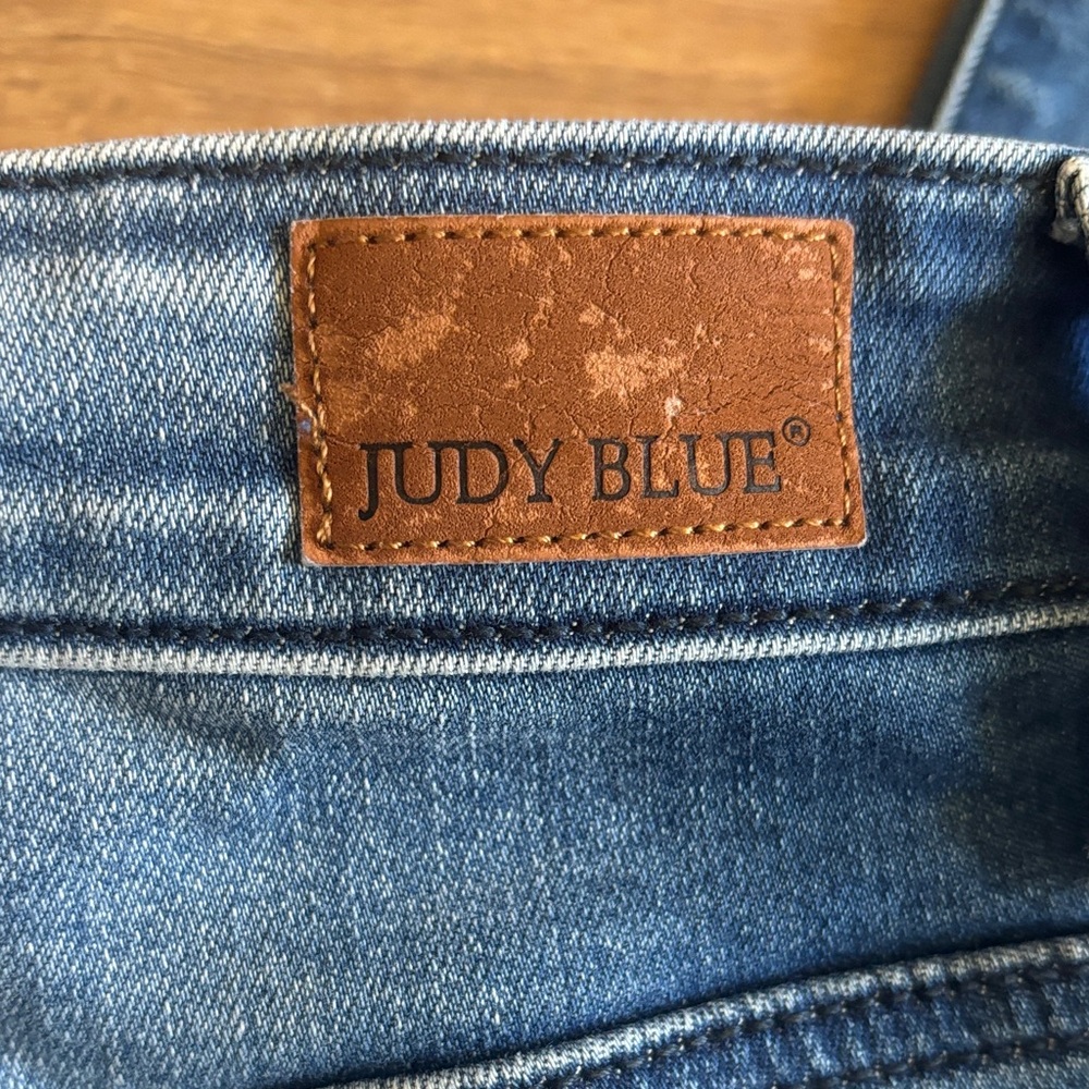 Judy Blue Dark Blue Distressed Skinny Jeans - Picture 4 of 5